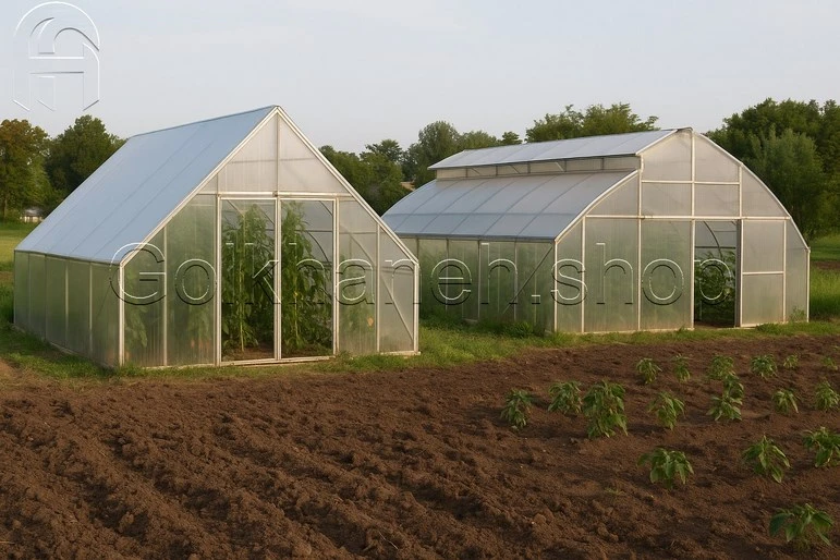 گلخانه A-frame در برابر گلخانه دندانه‌ای (Sawtooth Greenhouse)